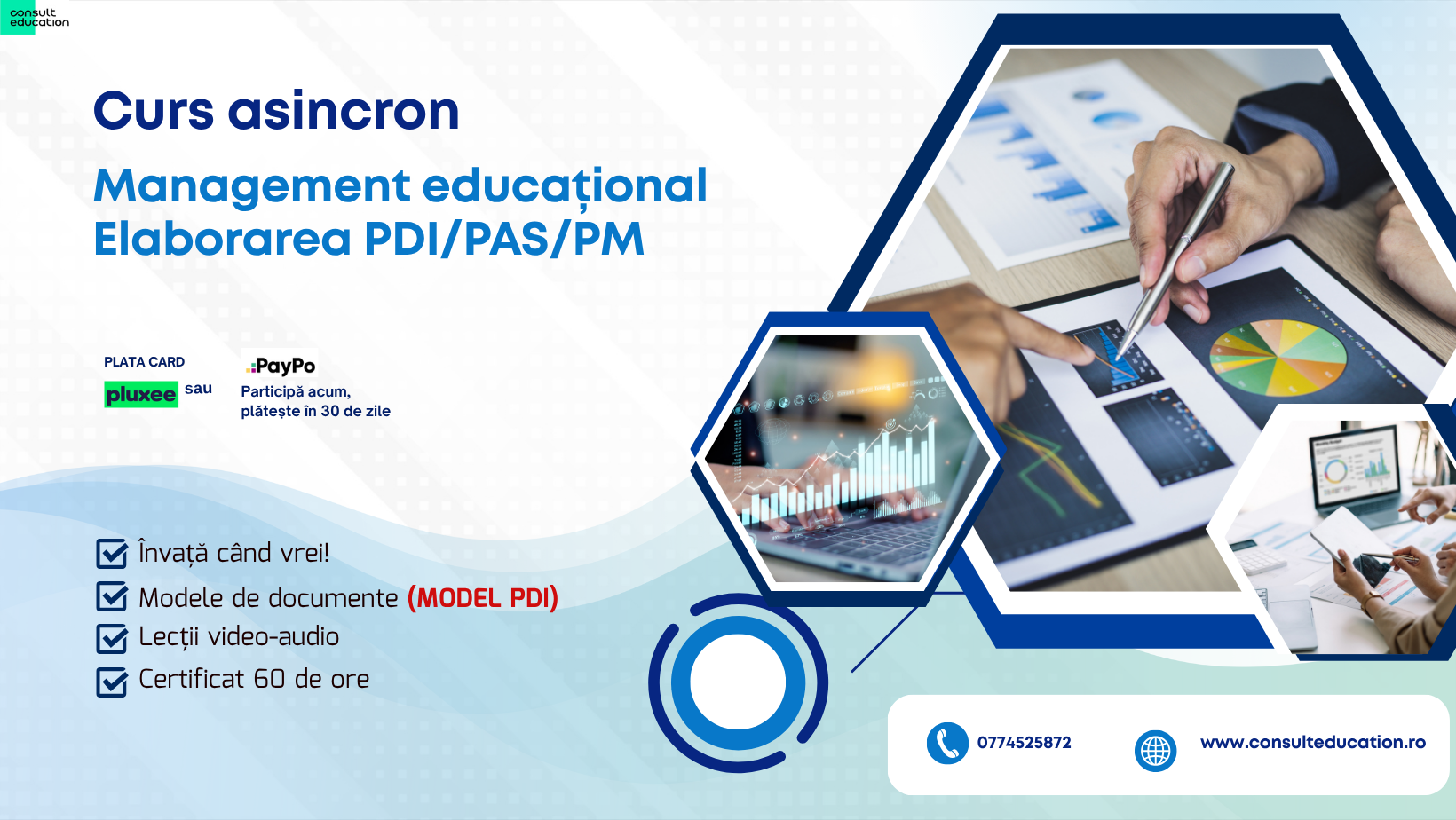 Elaborarea Documentelor de Management Educațional PDI/PAS