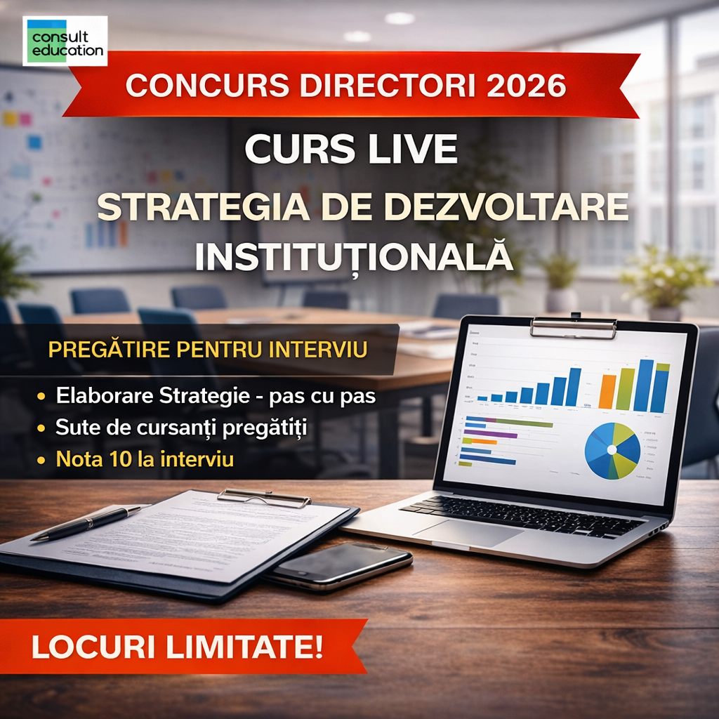 Curs LIVE concurs directori 2026 – Strategia de dezvoltare instituțională